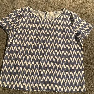 J. Crew Linen and Cotton blue and white top — perfect for summer! Size L